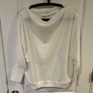 White Textured Knit Sweater